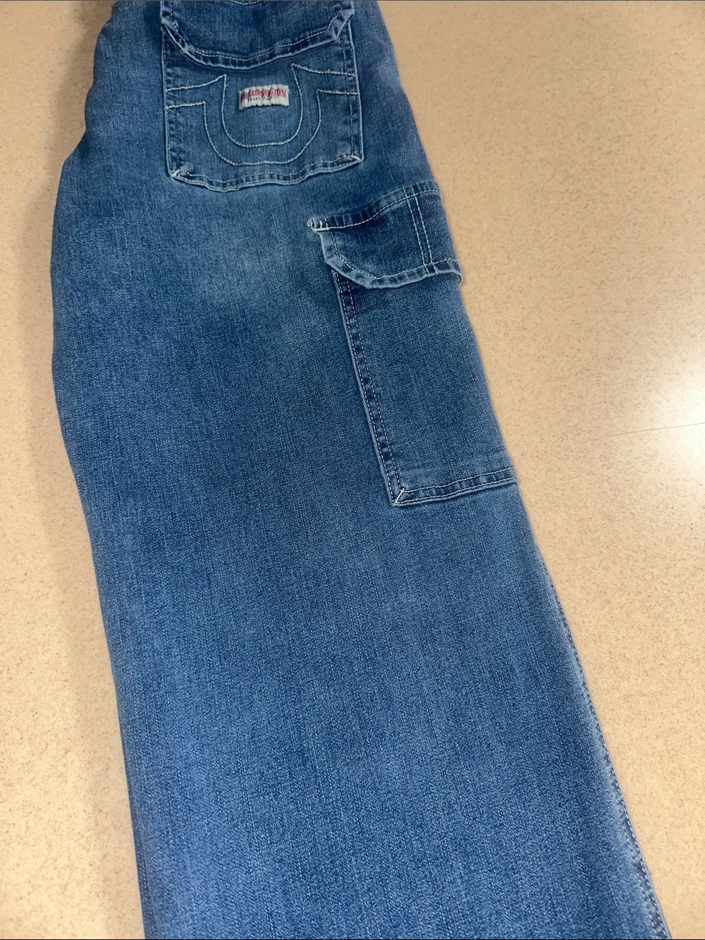 True Religion Women’s Cargo Blue Denim Jeans - Picture 2 of 7